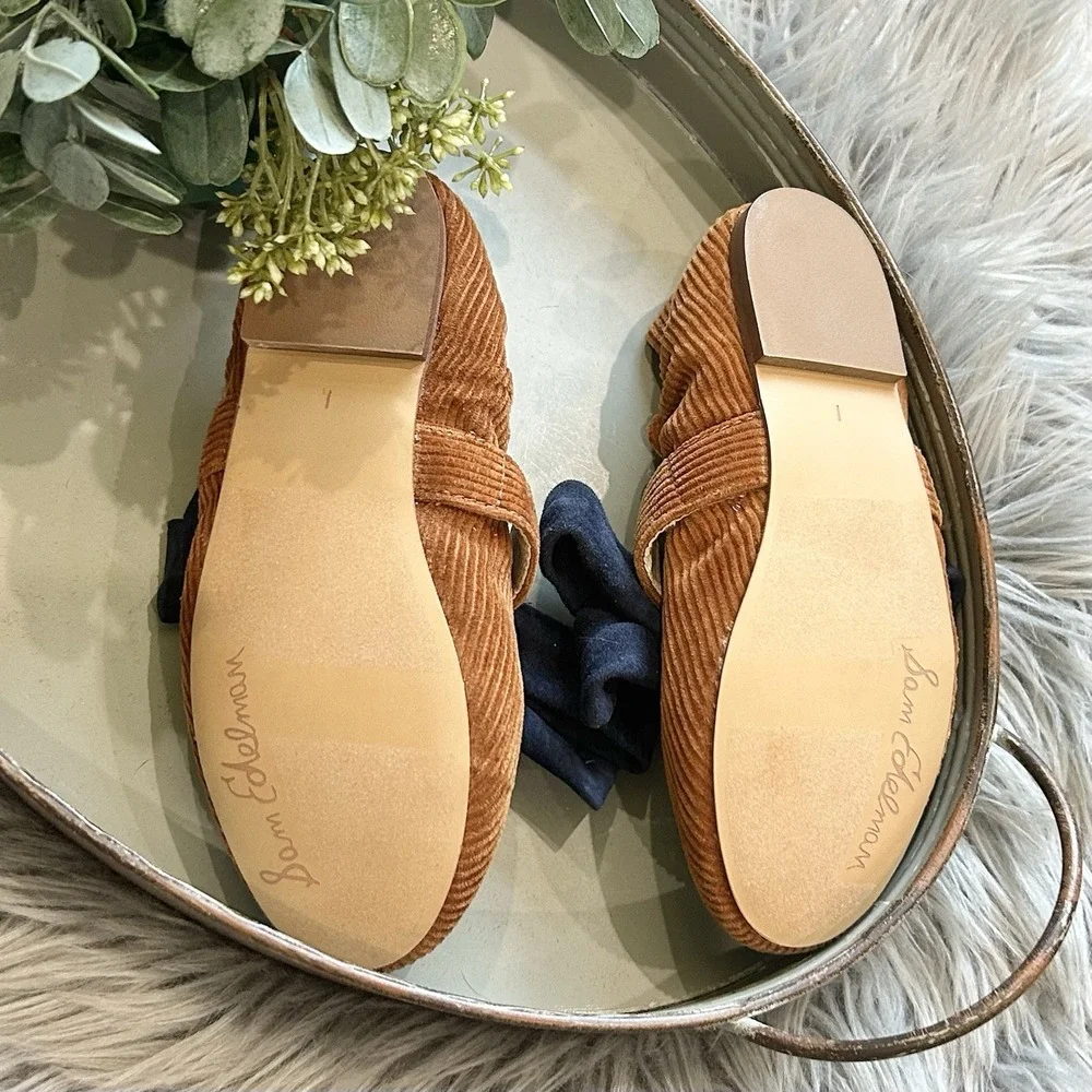 Sam Edelman Felicity‎ Mary Jane Girls Flats Size 1Y Mustard/Navy